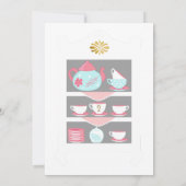 Roze en goudmeisjes 2e verjaardag Tea Party Kaart (Achterkant)