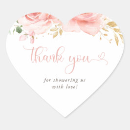 Roze en goudmeisjes Baby shower Gift Labels