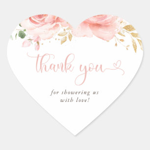 Roze en goudmeisjes Baby shower Gift Labels
