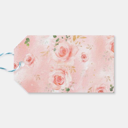 Roze en goudmeisjes Baby shower Gift Labels Cadeaulabel (Achterkant Horizontaal)