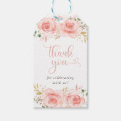 Roze en goudmeisjes Baby shower Gift Labels Cadeaulabel (Voorkant)