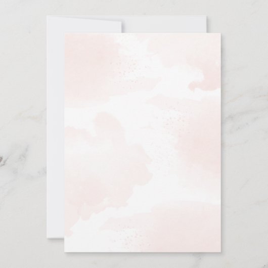 Roze en goudmeisjes Baby shower Kaart (Achterkant)