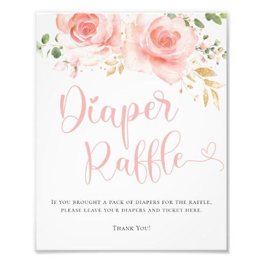 Roze en goudmeisjes, luierriftbord foto afdruk (Voorkant)