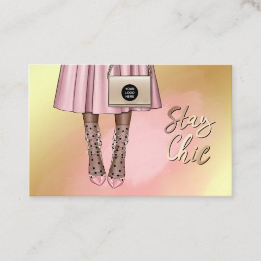 Roze en goudmeisjes Visitekaartje (Voorkant)