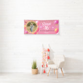Roze en goudmeisjes zestienmaal, op maat spandoek (Insitu)