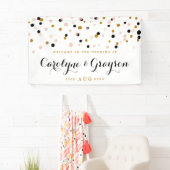 Roze en goudmoderne Confetti Stippen Banner (Insitu)