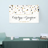 Roze en goudmoderne Confetti Stippen Banner (Beurs)