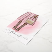 Roze en goudmonogram Chic Quinceañera Folie Uitnodiging (Gedraaid)