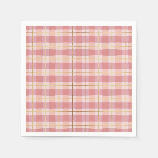 Roze en goudolie buffels servet (Voorkant)