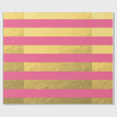 Roze en goudoliesnijpes bedrukt cadeaupapier (Vlak)