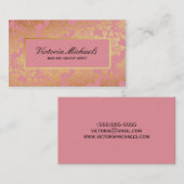 Roze en goudolievlekken Visitekaartjes (Voorkant / Achterkant)