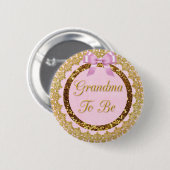 Roze en goudoma om Baby shower Button te zijn (Voorkant /achterkant)