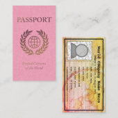 roze en goudpaspoort visitekaartje (Voorkant / Achterkant)