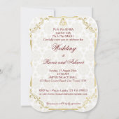 Roze en goudpauwoog Indische bruiloft Kaart (Achterkant)