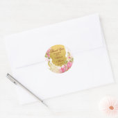 Roze en goudpauwoog Indische bruiloft Ronde Sticker (Envelop)