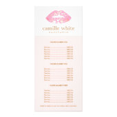 Roze en goudpitten roze prijslijst maken reclamekaart (Voorkant)