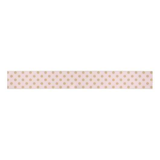 Roze en goudpokkenpatroon grosgrain lint (Voorkant)