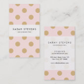 Roze en goudpokkenpatroon visitekaartje (Voorkant / Achterkant)