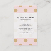 Roze en goudpokkenpatroon visitekaartje (Achterkant)