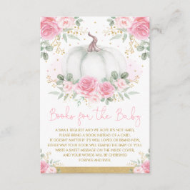 Roze en goudpompoen najaarse Rozen Boeken voor Bab Informatiekaartje