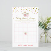 roze en goudpompoenen Baby shower (Staand voorkant)
