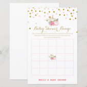 roze en goudpompoenen Baby shower (Voorkant / Achterkant)