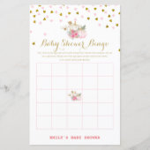 roze en goudpompoenen Baby shower (Voorkant)