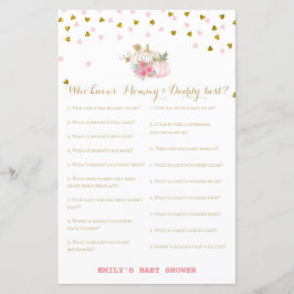 roze en goudpompoenen Baby shower