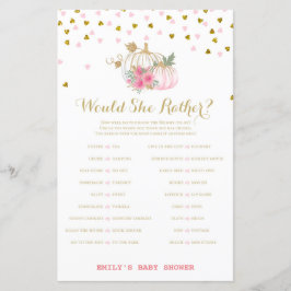 roze en goudpompoenen Baby shower