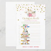 roze en goudpompoenen Baby shower (Voorkant / Achterkant)