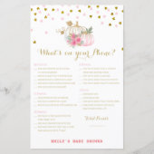 roze en goudpompoenen Baby shower (Voorkant)