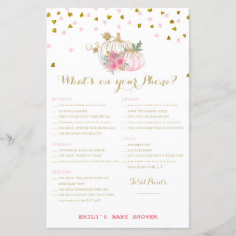 roze en goudpompoenen Baby shower