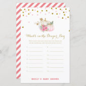 roze en goudpompoenen Baby shower (Voorkant / Achterkant)