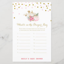 roze en goudpompoenen Baby shower