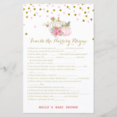 roze en goudpompoenen Baby shower (Voorkant)