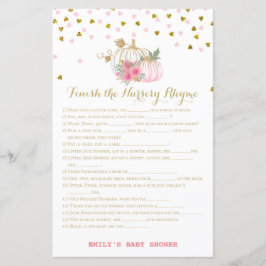 roze en goudpompoenen Baby shower