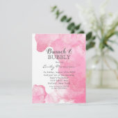 Roze en goudrook Glitter Brunch & Bubble Inv| Ja Kaart (Staand voorkant)