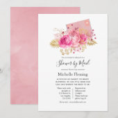 Roze en goudRozen Baby of Vrijgezellenfeest per po Kaart (Voorkant / Achterkant)