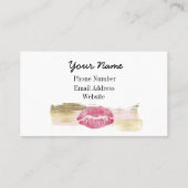 Roze en goudslip Visitekaartje onderaan (Achterkant)