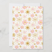 Roze en goudsneeuwvlokken WinterBaby shower Kaart (Achterkant)
