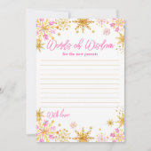 Roze en goudsneeuwvlokken Wisdom Kaart (Voorkant)