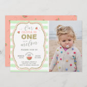 Roze en goudsparkle Eén in een meloen van één dag Kaart (Voorkant / Achterkant)