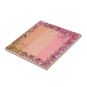 Roze en goudsparkle en shine tegeltje (Zijkant)