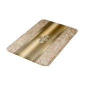 Roze en goudsparkle Glittery Fleur de lis Chic Badmat (Gekanteld)