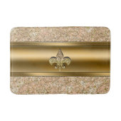 Roze en goudsparkle Glittery Fleur de lis Chic Badmat (Voorkant)