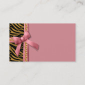 Roze en goudstaven Zebra Visitekaartje (Achterkant)