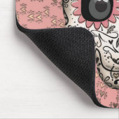 Roze en goudsuiker schedel en geluid muismat (Hoek)