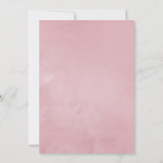 Roze en goudtropische platte vaat Mitzvah Kaart (Achterkant)