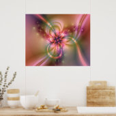 Roze en goudventilator poster (Keuken)