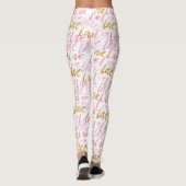 Roze en goudvezel Leggings van vrouwen (Achterkant)